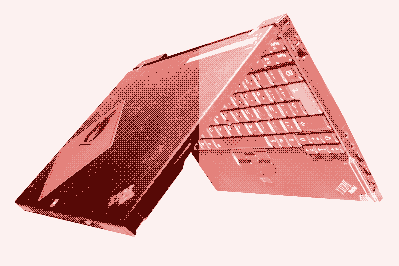 X60 on its side white dithered